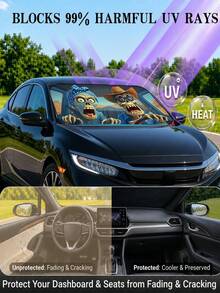 1pc Car Windshield Sun Shade, Foldable Sun Visor, Front Window Sun Shade, Sun Shade Accessory (59.06x27.5 Inches) - A - View 4