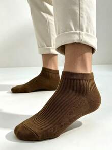 6 Pasang Kaos Kaki Pendek Bergaris Jahitan Ganda, Kaos Kaki Katun Sisir Aneka Warna Bergaya Vintage untuk Pemakaian Sehari-hari dengan Sepatu Sneaker, Kaos Kaki Kasual - MultiWarna - View 5