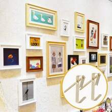 10/20 مجموعة من خطافات تعليق اللوحات الزخرفية وإطارات الصور، تشمل البراغي، مناسبة لإطارات الصور والمرايا والساعات وديكور المنزل، سهلة التخزين، واسعة الاستخدام، مقاومة للصدأ، ديكور المكتب، سهلة التركيب - A - مشاهدة 4