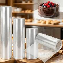 Transparent Cake Collar Apron, 1 Roll Mousse Cake Collar Roll, Suitable For Chocolate Mousse Cake Decoration, Perfect For Celebrating Christmas Halloween Thanksgiving , Baking Supplies Cake Tools - Multicolor - View 1