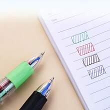 Mini 4 Colors Multicolor Retractable Ballpoint Pens 2Pcs Set, Random Color Portable Pocket Multi Color Press Pen For Student Office Journal Stationery - Color Style Randomized - View 3