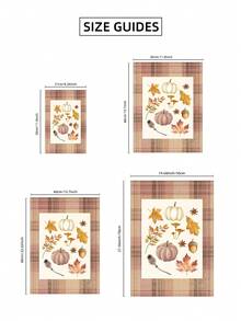 1pc Frameless Rustic Fall Plaid Pumpkin Harvest Wall Art Dorm Gift - Multi-color - View 10