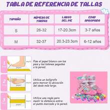 Patines de ruedas de dos hileras, patines de ruedas ajustables para niños de tamaño de cuatro ruedas - Azul Marino - Ver 5
