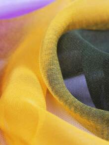 1pc Spring/Autumn Chiffon Gradient Scarf Shawl, Lightweight Versatile Thin Long Rectangular Wrap For Women's Square Dancing - Purple Yellow Green - View 3
