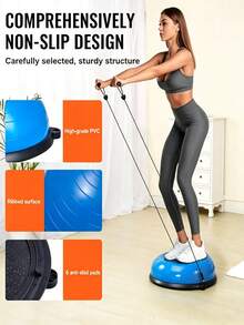 Half Balance Ball Trainer With Resistance Bands, Anti‑Slip Stability Ball For Core Balance Training, Home Gym Yoga Rehab Workout Equipment For Beginners & Fitness Lovers - Multiple Specifications - View 4