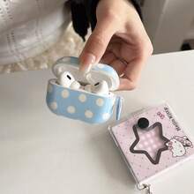 粉色波點簡約設計耳機保護殼 + 掛環套組，適用於 Apple AirPodsPro2/AirPodsPro/AirPods4/AirPods3/AirPods2 - 粉色 - 查看 6