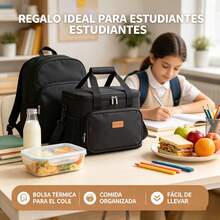 Diseño multifuncional, conservación térmica eficiente para tu comida diaria - Negro - Ver 2