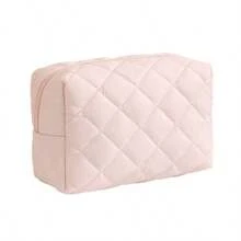 New Girl's Floral Quilted Makeup Bag, Portable Travel Skincare Toiletry Bag, Minimalist Large Capacity Soft Storage Bag - Storage Bag - View 7