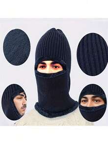 1pc Ski Mask For Men Winter Knitted Windproof Neck Full Face Mask Balaclava Hats Hole Ski Mask Fleece For Men Women Winter Favors Face Scarf Winter - Multicolor - View 7