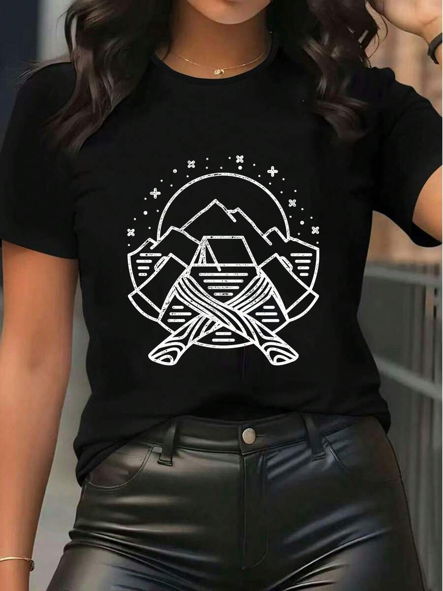 Women T-Shirts - 黑色 - 查看 1