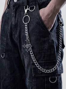 1 buah Rantai Celana Salib Vintage, Aksesori Celana Hip Hop Punk Halloween Fashion yang Dipersonalisasi - Rantai celana silang - View 2