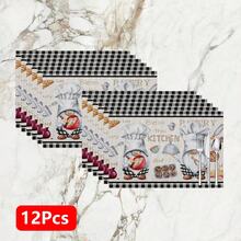 1pc/4pcs/6pcs, Pattern Printed Linen Placemats, Rectangular Table Mats, Washable, Easy To Clean, Plate Mats, Bowl Mats, Western Style Placemats, Suitable For Kitchen, Dining Room, Family Gatherings, Coffee Table And Daily Table Decor - Multicolor - View 13