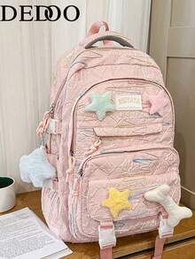 Dedoo Large Capacity School Bookbag, College University Campus Backpack,Multi‑Pocket Buckle, Sweet Aesthetic Backpack For Teen Girls Back To School - Multicolor - View 3