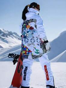 中性滑雪服套裝長褲，白色運動冬季滑雪服 - 白色 - 查看 4