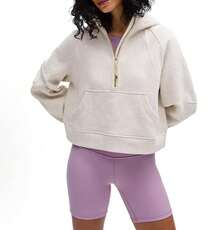 Lululemon Scuba Oversized Half-Zip Hoodie | Cotton-Blend Fleece Pullover, Boxy Short Fit With Kangaroo Pocket - 灰色白金拉鍊 - 查看 1