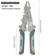 Stainless Steel Multi-Function Wire Stripper, Foldable All-In-One Tool, Suitable For Wire Stripping, Cutting, Twisting And Nail Clipping - C - View 6