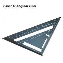 7 Inch Woodworking Triangle Ruler, Woodworking Measuring Ruler, Aluminum Alloy Marking Tool, Precision Woodworking Right Angle Ruler, Woodworking Tools, Protractor Right Angle Ruler, Suitable For Home Decor And Design Projects - 7 Inch - View 14