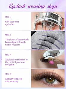 1 Pair Magnetic False Eyelashes, Soft Fur Material, Portable Storage Box - View 6