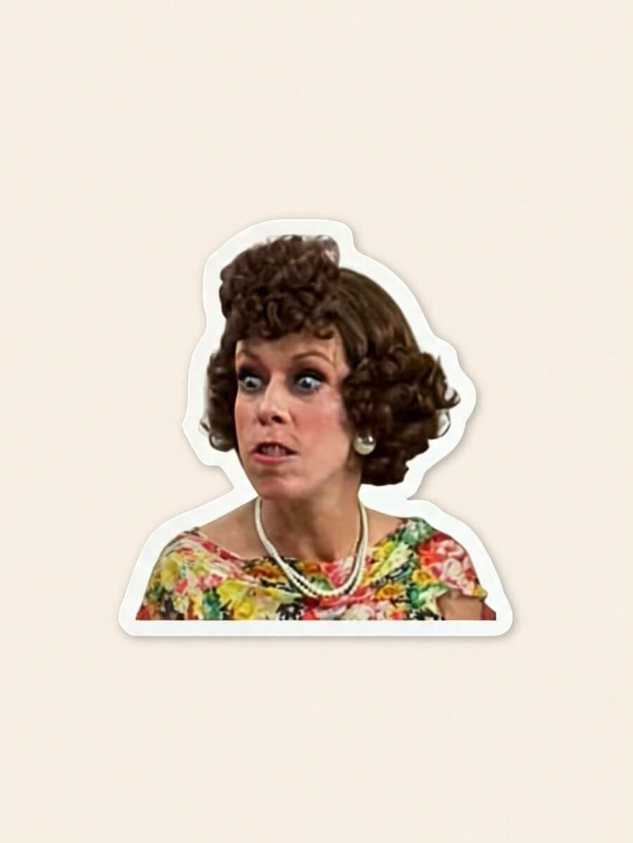 1pc Waterproof PVC Funny Meme Sticker, Retro Exaggerated Expression Woman Laptop Decal, Sarcastic Reaction Sticker, Suitable For Water Bottle, Phone Case, Tablet, Planner Decoration And Kindle Decoration, American Retro Style Accessory - A - View 1
