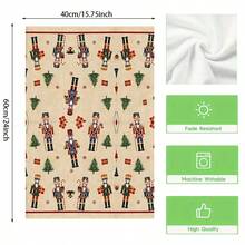 1/2 Set Of Kitchen Hand Towels With Soldier And Christmas Tree Patterns, Decorated With Balls. Durable Indoor And Outdoor Decorative Towels, Suitable For Kitchen, Furniture, Christmas Party Decoration, Holiday Themes, And Home Decor. - Multicolor - View 5