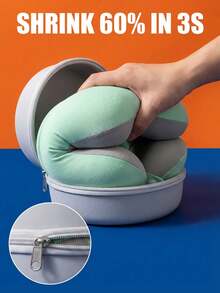 [2026] Bantal Leher Busa Memori Berbentuk U dengan Kotak Penyimpanan, Bantal Tidur Siang Portabel untuk Perjalanan, Bantal Penopang Leher Ringan dengan Daya Pantul Lambat - MultiWarna - View 5
