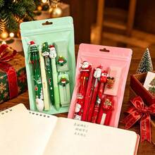 1 Set 6pcs New Christmas Stationery Set Student Gift Christmas Party Gift Holiday Stationery Gift Classroom Reward - Multicolor - View 3