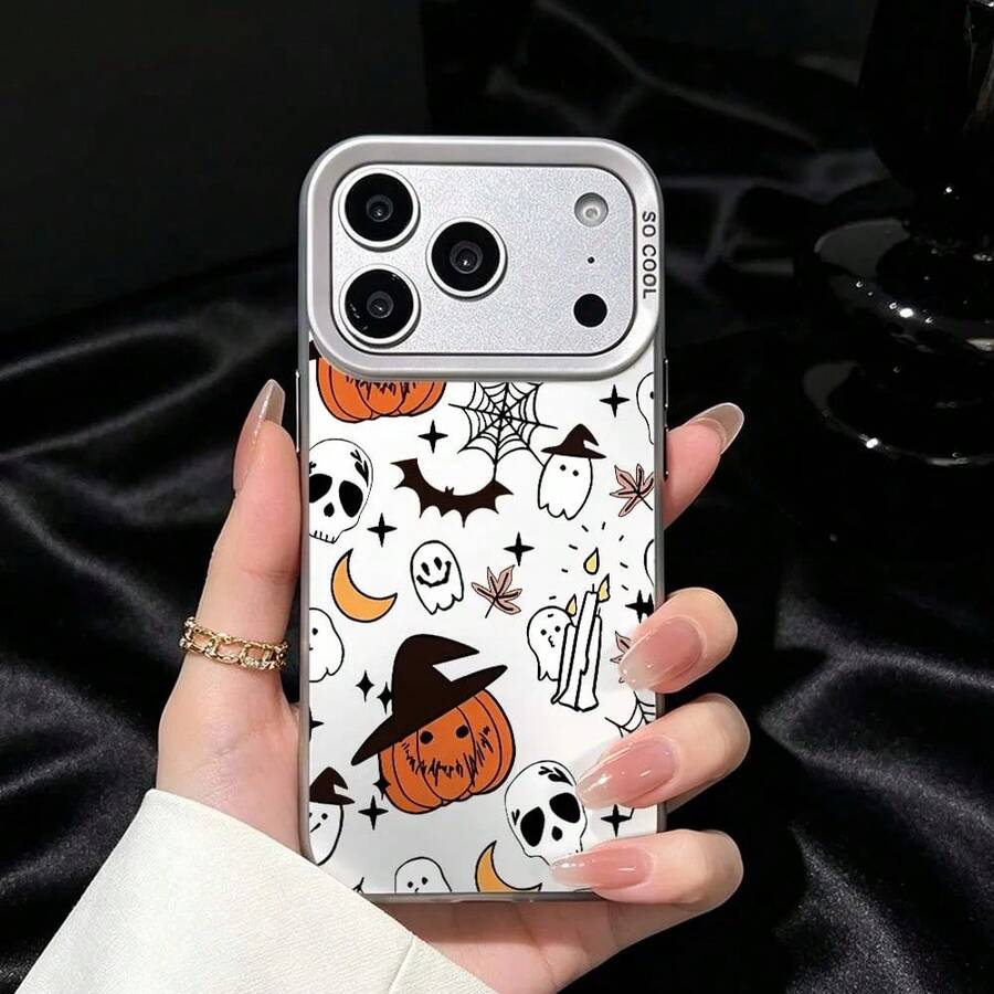 Halloween Ghost Pattern For IPhone 17 Air 16 15 14 13 12 11 Pro Max Plus Shockproof Plating Matte Cover Phone Case FJVT - 005 - 查看 1