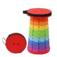 Outdoor Telescopic Folding Stool, Camping Stool, Portable Fishing Stool - Colorful - View 16