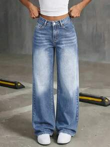 Girls' Denim Jeans, New Fashion Summer Style - Blue - View 1