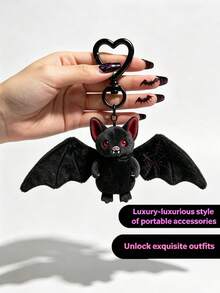 Black Bat Keychain, Two-In-One Deformable Cute Bat Accessory, Gothic-Style Bat Keychain, Halloween Gift, Bag, Backpack - A Thoughtful Gift For Bat Lovers - Multicolor - View 6
