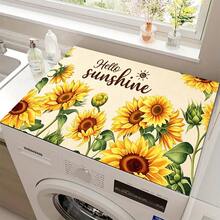 1pc Sunflower Floral Pattern, 2D Printed Flat Stove Protector Mat, Rubber Non-Slip Heat-Resistant Stove Cover Pad, Suitable For Induction Cooktop, Glass Cooktop, Multi-Function Scratch-Resistant Mat, Best Choice For Oven, Washing Machine, Dryer, Kitchen Decor - Multicolor - View 11