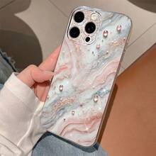 1 pieza Funda de teléfono minimalista con patrón de mármol de concha, alta transparencia, anti-caída, anti-rayones, anti-huellas, carcasa suave de TPU transparente, protección de lente de cámara compatible con Apple, Nothing, Pixel, funda protectora - Multicolor - Ver 4