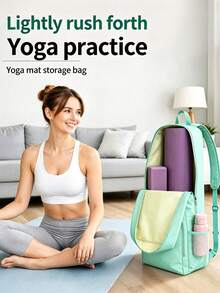 Yoga Mat Backpack For Women, Large Capacity Yoga Bag Fits 26" Mat With Adjustable Padded Straps, Multi-Pocket Fitness Backpack For Towel, Water Bottle, Yoga Blocks, Gym Workout, Travel And Studio - Multicolor - View 2