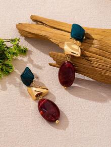 1 Pair Fashion Elegant Elegant Water Drop Pendant Earrings Suitable For Women Daily And Party Wear - Brown - View 2