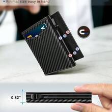 Pop Up Card Holder Wallet For Men RFID Blocking Slim Automatic Eject Credit Card Case Multi?ID Window Minimalist Business Male Purse, Travel, Clutch - Multicolor - View 4