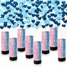 1/5 Pack Colorful Confetti Cannon Device, Built-In Pressure Spring, Can Spray Pink And Blue Confetti. Perfect For Creating Various Holiday Atmospheres, Such As Weddings, Christmas, Halloween Parties, Back To School, Graduation Season, Etc. Belongs To Decorative Items/Props For Creating Atmosphere. - Multiple Styles - View 4
