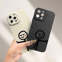 Phone Case, Couple Style Minimalist Pattern, All Inclusive Lens Anti Drop, Suitable For IPhone 17 17 Pro 17 ProMax 11 12 13 14 15 16 ProMax Air Mini Plus, Fashionable, The Most Practical Gift For Boys And Girls - 黑色 - 查看 2