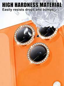 Navigator 2 Packs, Orange Eagle Eye Lens Protector, Metal Ring + Glass Lens, Scratch-Resistant And Anti-Drop, Reduces Damage To Lens From Scratches, Protects Lens, Clear Photography, Does Not Affect Shooting, Suitable For Phone Cases, Compatible With IPhone17E/17 Promax/16 Promax/15 Promax/14 Promax/17 Pro/16 Pro/15 Pro/14 Pro And Other Series. - Orange - View 4