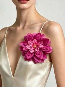 1 buah Bros Bunga Kain 3D Multi-Lapisan Elegan Buatan Tangan yang Berlebihan untuk Wanita, Gaun Malam, Pramusaji, Pin Dekorasi Jas - MultiWarna - View 22