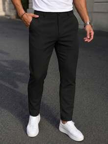 Calça Social Bengaline Masculina Slim Fit com Conforto e Flexibilidade - Preto - Visão 4