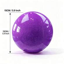 15cm/5.29inch Glitter Rhythmic Gymnastics Ball, Low‑Bounce Thickened Burst‑Proof Gym Ball With Air Pump, Slightly Tacky Surface For Secure Grip, For Beginner Home Practice, 6 Colors Optional - Multicolor - View 4