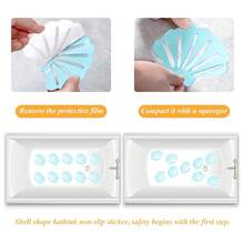 12pcs Bathtub Stickers Non-Slip With Scraper, Shell-Shaped Bathtub Safety Shower Mat, Adhesive Stickers For Bathroom Bathtub, Shower Floor - A - View 6