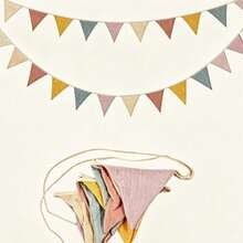 1pc Holiday Triangle Bunting Banner, Polyester Fabric, Reusable, Multicolor Triangle Flag Rope, Suitable For Various Holiday Indoor And Outdoor Bohemian Style Decoration, Birthday Party Supplies, Wedding Bridal Shower - A Triangle - View 6