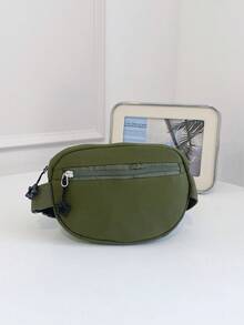 Lightweight Nylon Small Square Bag, Minimalist Mesh Compartment Crossbody Bag, Adjustable Wide Strap Outdoor Casual Phone Pouch, Suitable For Daily Use - A - View 9