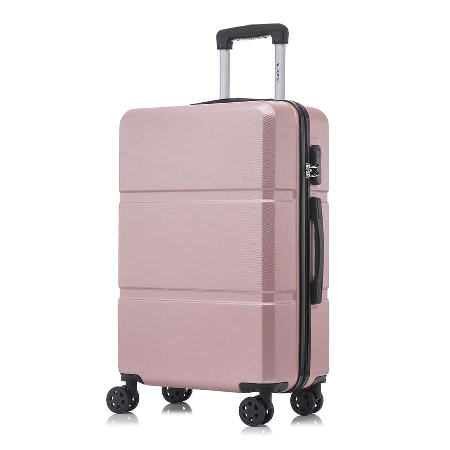 YONSLY Lightweight Suitcase 16/20/24/28 Inches With Combination Lock 4 Wheels 360° Sturdy Double Zipper Mesh Pocket Soft Rubber Handle Large XXL Suitc