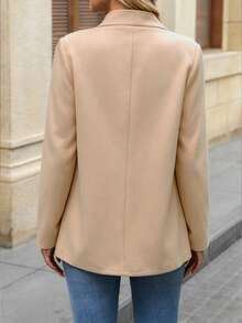 1pc Solid Color Stand Collar Overcoat, Small Stand Collar Flattering ...