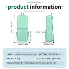 Yoga Mat Backpack For Women, Large Capacity Yoga Bag Fits 26" Mat With Adjustable Padded Straps, Multi-Pocket Fitness Backpack For Towel, Water Bottle, Yoga Blocks, Gym Workout, Travel And Studio - Multicolor - View 10