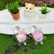 1pc Transparent Turtle Figurine, Fish Tank Micro Landscape Animal Model, Resin Mini Statue, Suitable For Halloween, Home, Office, Party - Compact Desktop Decor, Cute Style Hobbyist Collection Gift - Easy To Display, Halloween Decoration - One Size - View 4