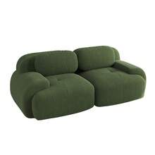 Modular Green 2 Seat Sofa - Modular Corduroy Sofa Frame For Living Room And Lounge - 綠色 2 人座 - 查看 5