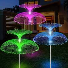 Whimsical Solar Powered Mushroom Shape LED Lights, Enchanted Forest Style Lamp, Waterproof Outdoor Decor For Lawn, Patio, Yard, Dreamy Garden Landscape Layout - Jellyfish - View 2